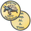 Load image into Gallery viewer, 3D Turtle Design Affirmation Sobriety Coin
