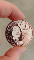 Load and play video in Gallery viewer, Woman's Serenity Token Sobriety Coin Gift Set Rose Gold
