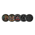 Load image into Gallery viewer, Sobriety Pin Button Set – Recovery Symbol Designs (5-Pack)

